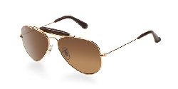 Ray-Ban RB3422Q Craft Outdoorsman II Aviator Sunglasses 58 mm, Polarized, Arista Gold/Polarized Brown Gradient