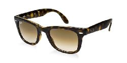 Ray-Ban Folding Wayfarer 710/51 Wayfarer Sunglasses,Light Havana Frame/Crystal Brown Gradient Lens,50 mm