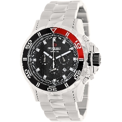 Precimax Men's Carbon Pro PX13234 Silver Stainless-Steel Quartz Watch with Black Dial