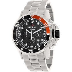 Precimax Men's Carbon Pro PX13235 Silver Stainless-Steel Quartz Watch with Black Dial