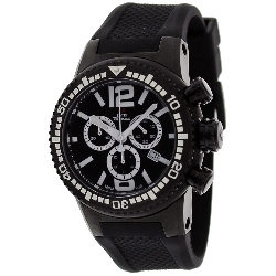Swiss Precimax Men's Titan Elite SP12035 Black Silicone Swiss Chronograph Watch with Black Dial