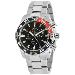 Swiss Precimax Men's Formula-7 Pro SP12058 Silver Stainless-Steel Swiss Chronograph Watch with Black Dial
