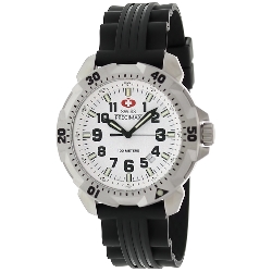 Swiss Precimax Men's SuperNova SP12107 Black Polyurethane Swiss Quartz Watch with White Dial