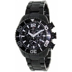 Swiss Precimax Men's Deep Blue Pro II SP12162 Black Stainless-Steel Swiss Chronograph Watch with Black Dial