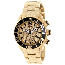 Swiss Precimax Men's Deep Blue Pro II SP12169 Gold Stainless-Steel Swiss Chronograph Watch with Gold Dial