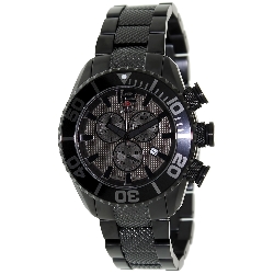 Swiss Precimax Men's Deep Blue Pro II SP12170 Black Stainless-Steel Swiss Chronograph Watch with Black Dial