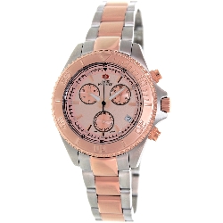 Swiss Precimax Women's Manhattan Elite SP12183 Two-Tone Stainless-Steel Swiss Chronograph Watch with Rose-Gold Dial