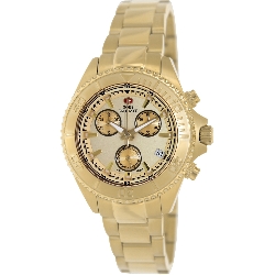 Swiss Precimax Women's Manhattan Elite SP12184 Gold Stainless-Steel Swiss Chronograph Watch with Gold Dial