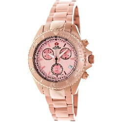 Swiss Precimax Women's Manhattan Elite SP12187 Rose-Gold Stainless-Steel Swiss Chronograph Watch with Rose-Gold Dial