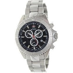 Swiss Precimax Men's Maritime Pro SP12190 Silver Stainless-Steel Swiss Chronograph Watch with Black Dial