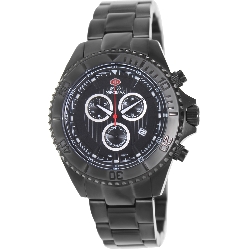 Swiss Precimax Men's Maritime Pro SP12193 Black Stainless-Steel Swiss Chronograph Watch with Black Dial