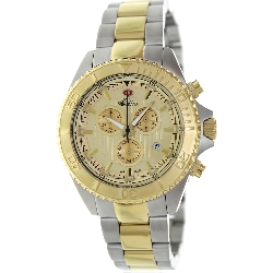 Swiss Precimax Men's Maritime Pro SP12196 Two-Tone Stainless-Steel Swiss Chronograph Watch with Gold Dial