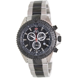 Swiss Precimax Men's Maritime Pro SP12197 Two-Tone Stainless-Steel Swiss Chronograph Watch with Black Dial