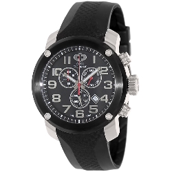 Swiss Precimax Men's Marauder Pro Sport SP13003 Black Rubber Swiss Chronograph Watch with Black Dial