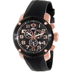 Swiss Precimax Men's Marauder Pro Sport SP13008 Black Rubber Swiss Chronograph Watch with Black Dial