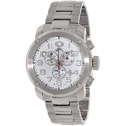 Swiss Precimax Men's Marauder Pro SP13010 Silver Stainless-Steel Swiss Chronograph Watch with White Dial