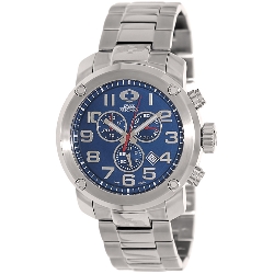 Swiss Precimax Men's Marauder Pro SP13011 Silver Stainless-Steel Swiss Chronograph Watch with Blue Dial