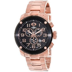 Swiss Precimax Men's Marauder Pro SP13017 Rose-Gold Stainless-Steel Swiss Chronograph Watch with Black Dial