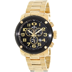 Swiss Precimax Men's Marauder Pro SP13019 Gold Stainless-Steel Swiss Chronograph Watch with Black Dial