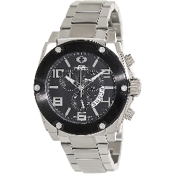 Swiss Precimax Men's Admiral Pro SP13027 Silver Stainless-Steel Swiss Chronograph Watch with Black Dial