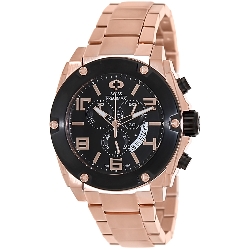 Swiss Precimax Men's Admiral Pro SP13028 Rose-Gold Stainless-Steel Swiss Chronograph Watch with Black Dial