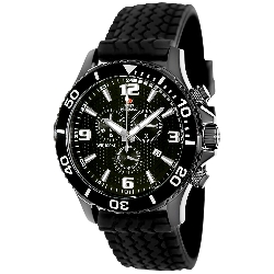 Swiss Precimax Men's Tarsis Pro SP13059 Black Rubber Swiss Chronograph Watch with Black Dial