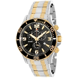 Swiss Precimax Men's Tarsis Pro SP13069 Two-Tone Stainless-Steel Swiss Chronograph Watch with Black Dial