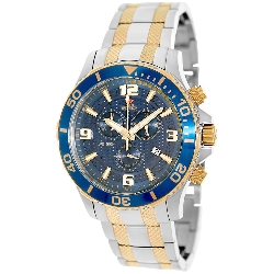 Swiss Precimax Men's Tarsis Pro SP13070 Two-Tone Stainless-Steel Swiss Chronograph Watch with Blue Dial