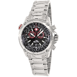 Swiss Precimax Men's Squadron Pro SP13072 Silver Stainless-Steel Swiss Chronograph Watch with Black Dial