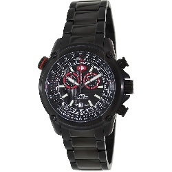 Swiss Precimax Men's Squadron Pro SP13074 Black Stainless-Steel Swiss Chronograph Watch with Black Dial