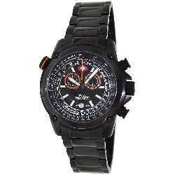 Swiss Precimax Men's Squadron Pro SP13075 Black Stainless-Steel Swiss Chronograph Watch with Black Dial
