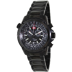 Swiss Precimax Men's Squadron Pro SP13076 Black Stainless-Steel Swiss Chronograph Watch with Black Dial