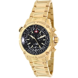 Swiss Precimax Men's Squadron Pro SP13077 Gold Stainless-Steel Swiss Chronograph Watch with Black Dial