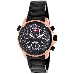 Swiss Precimax Men's Squadron Pro SP13081 Black Stainless-Steel Swiss Chronograph Watch with Black Dial