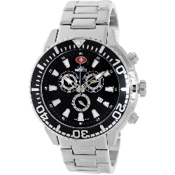 Swiss Precimax Men's Pulse Pro SP13097 Silver Stainless-Steel Swiss Chronograph Watch with Black Dial