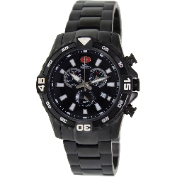 Swiss Precimax Men's Falcon Pro SP13107 Black Stainless-Steel Swiss Chronograph Watch with Black Dial