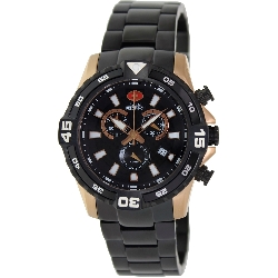 Swiss Precimax Men's Falcon Pro SP13108 Black Stainless-Steel Swiss Chronograph Watch with Black Dial