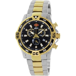 Swiss Precimax Men's Falcon Pro SP13110 Two-Tone Stainless-Steel Swiss Chronograph Watch with Black Dial