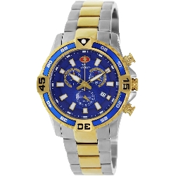 Swiss Precimax Men's Falcon Pro SP13111 Two-Tone Stainless-Steel Swiss Chronograph Watch with Blue Dial