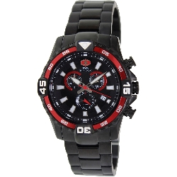 Swiss Precimax Men's Falcon Pro SP13112 Black Stainless-Steel Swiss Chronograph Watch with Black Dial