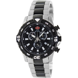 Swiss Precimax Men's Falcon Pro SP13113 Two-Tone Stainless-Steel Swiss Chronograph Watch with Black Dial