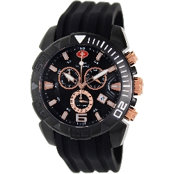 Swiss Precimax Men's Recon Pro Sport SP13115 Black Polyurethane Swiss Chronograph Watch with Black Dial