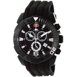 Swiss Precimax Men's Recon Pro Sport SP13116 Black Polyurethane Swiss Chronograph Watch with Black Dial