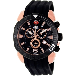 Swiss Precimax Men's Recon Pro Sport SP13117 Black Polyurethane Swiss Chronograph Watch with Black Dial