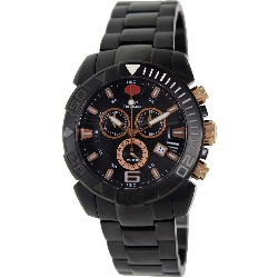 Swiss Precimax Men's Recon Pro SP13120 Black Stainless-Steel Swiss Chronograph Watch with Black Dial