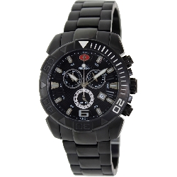 Swiss Precimax Men's Recon Pro SP13121 Black Stainless-Steel Swiss Chronograph Watch with Black Dial