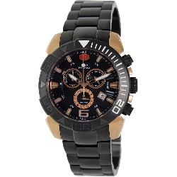 Swiss Precimax Men's Recon Pro SP13124 Black Stainless-Steel Swiss Chronograph Watch with Black Dial