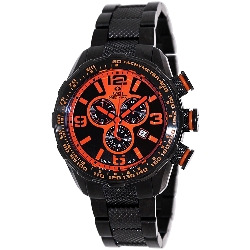 Swiss Precimax Men's Deep Blue Pro III SP13126 Black Stainless-Steel Swiss Chronograph Watch with Orange Dial