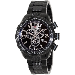 Swiss Precimax Men's Deep Blue Pro III SP13129 Black Stainless-Steel Swiss Chronograph Watch with Silver Dial