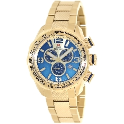 Swiss Precimax Men's Deep Blue Pro III SP13135 Gold Stainless-Steel Swiss Chronograph Watch with Gold Dial
